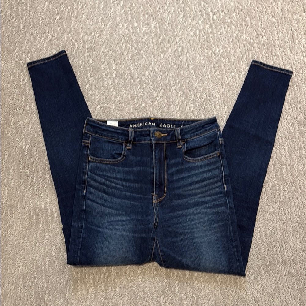 American Eagle Outfitters Women's Dark Blue Skinny Jeans